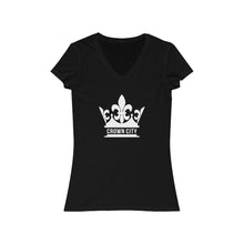 Load image into Gallery viewer, CROWN CITY Women&#39;s Jersey Short Sleeve V-Neck Tee
